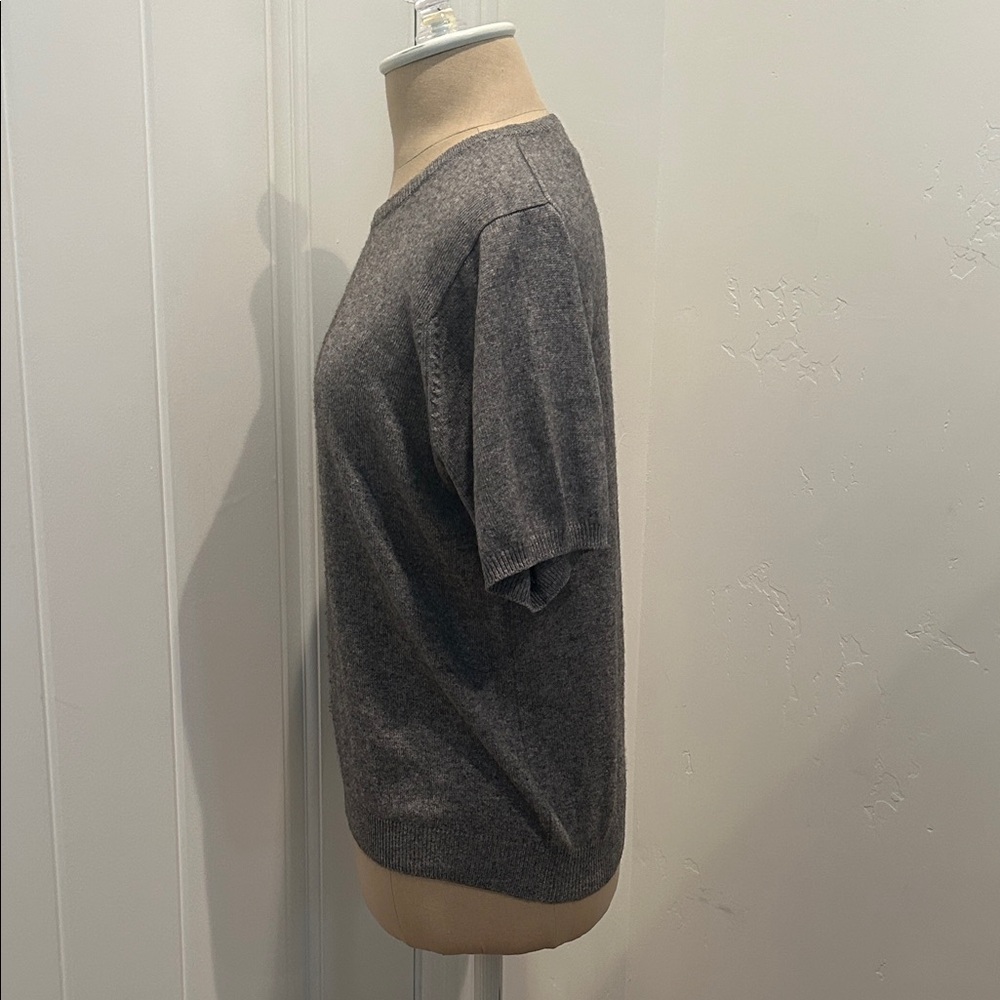 Mariele Waithe Silk/Cashmere Gray Short Sleeve Sweater - Picture 4 of 6